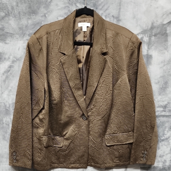 Coldwater Creek Jackets & Blazers - Coldwater Creek Brown Textured Suit Jacket sz 2X